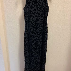 INC long black velvet dress- size Small